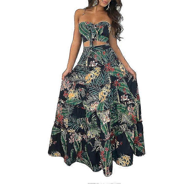 Robe imprimée hawaïenne pour femmes Set Robe de plage