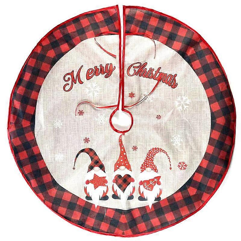 Christmas Tree Skirt 35.5 Inch Red Rustic Xmas Tree Skirts Mat with Snowflake Design for Merry Christmas Xmas Holiday Party Decorations Indoor Outdoor