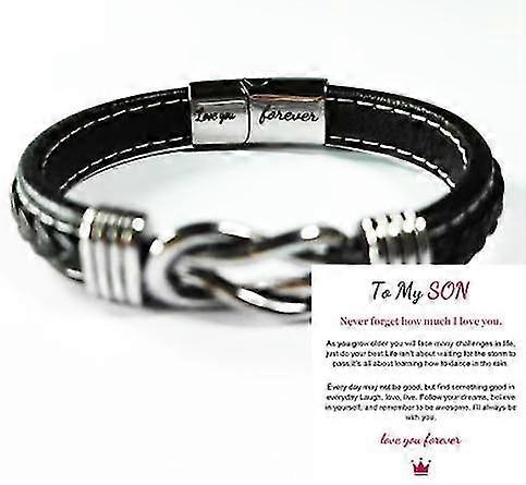 Bracciale In Pelle Intrecciata A Mio Figlio, Mio Figlio, Ti Amo Per - Foto 10