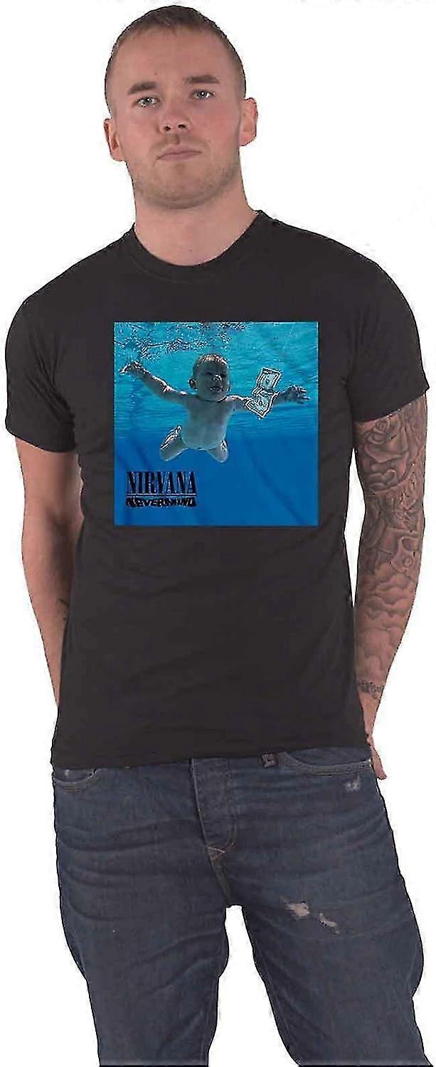 Nirvana T Shirt Nevermind Album Cover Band Logo Officiel Homme Noir