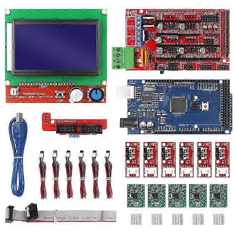CNC 3D Printer Kit for 2560 Board RAMPS 1.4 Controller LCD 12864 A4988 Stepper Driver 3D Printer Mo