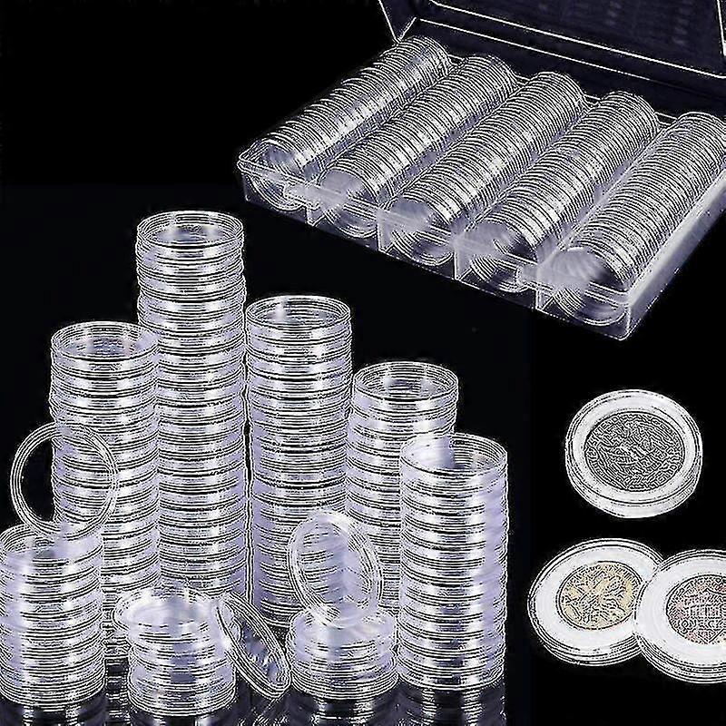 100pcs Plastic Coin Capsules Coin Collection With Storage Box For Coin Collection
