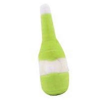 Plush Dog Chewing Toy Wine Bottle Shape Bite Resistant for Boredom Relief and Teeth Grinding Grass G