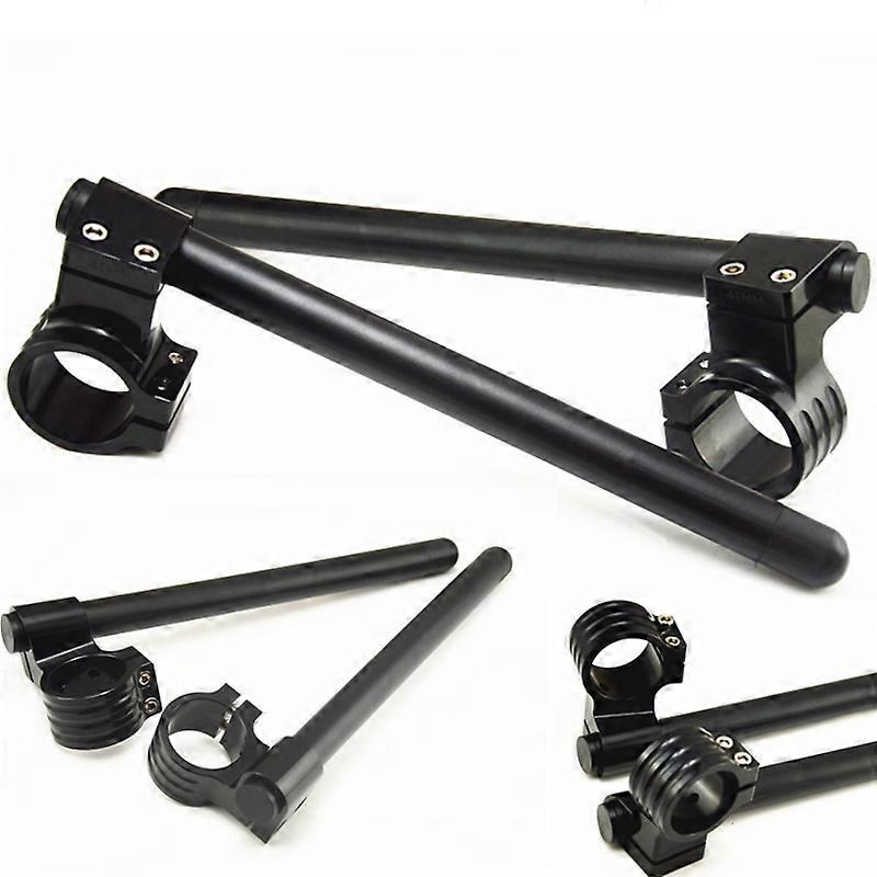 2x Universal Black Racing Adjustable CNC 33/37/41/45/46/48/50/54mm Clip On Ons Riser Fork Handlebars Handle Bar Racer Motorcycle