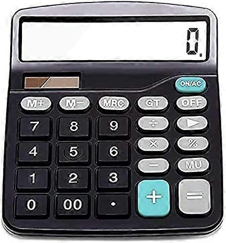 Calculator, Large Calculators Desktop, Solar Calculator Basic Calculator Battery Dual Power Office Calculator, 12 Digit LCD Display and Large Buttons 