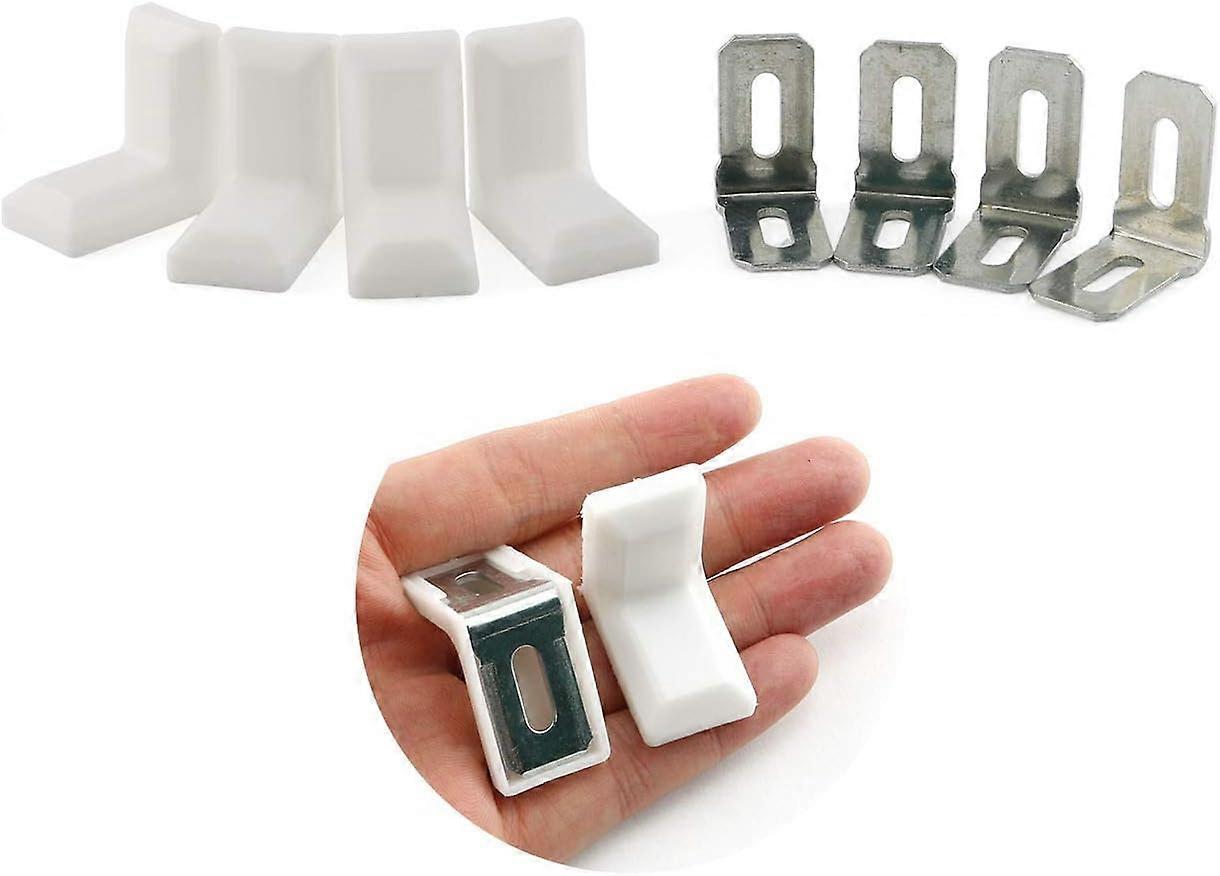 40pcs Metal Plastic L Shaped Angle Bracket, L Shape Cover Right Angle Corner Brace