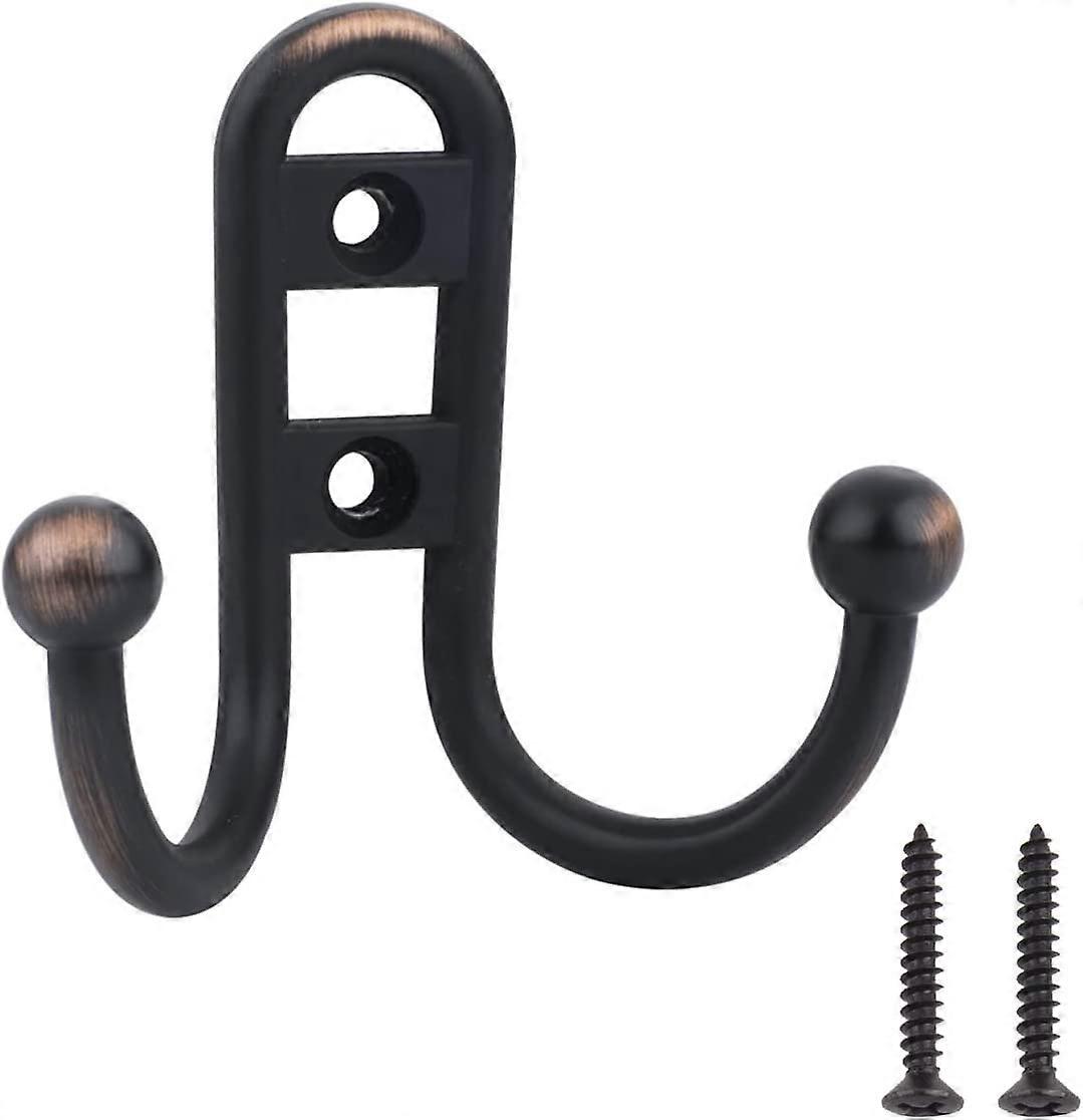 3 x coat racks, oiled antique brass, thick wire hooks with two hooks