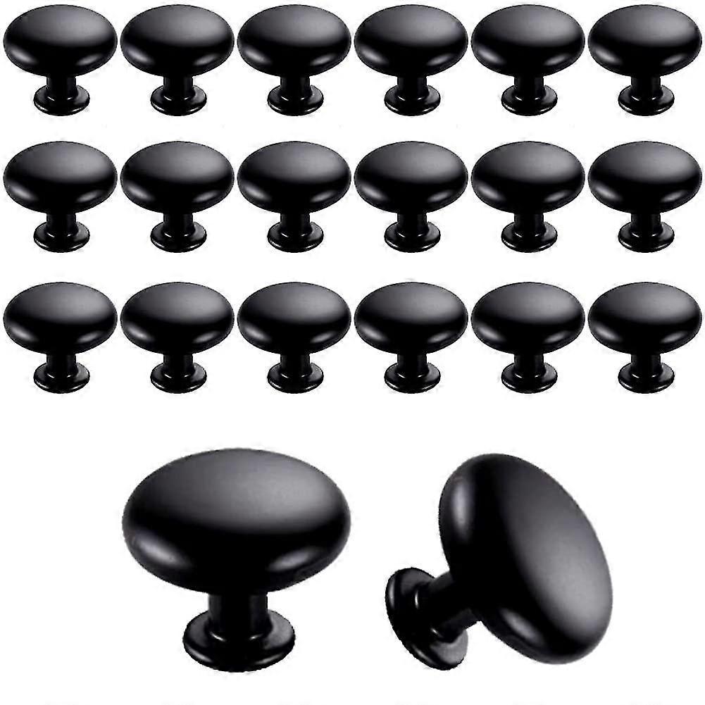20pcs Door Knobs Drawer Knobs 30mm Vintage Handles Furniture Cabinet Knobs For Kitchen Cupboards (black)