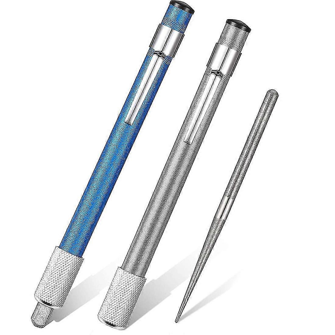 2 Pcs Diamond Retractable Knife Sharpener Multi-functional Portable Knife Sharpening Steel Rod Pen