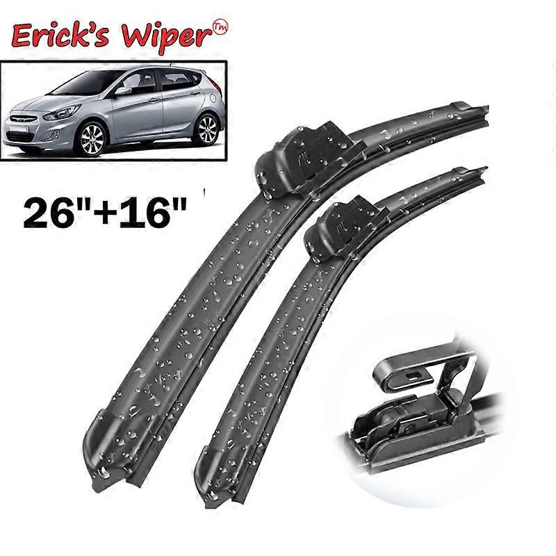 Front Wiper Brooms LHD for Hyundai Solaris 2010 - 2017, Windshield, Front Window 26 "+ 16"