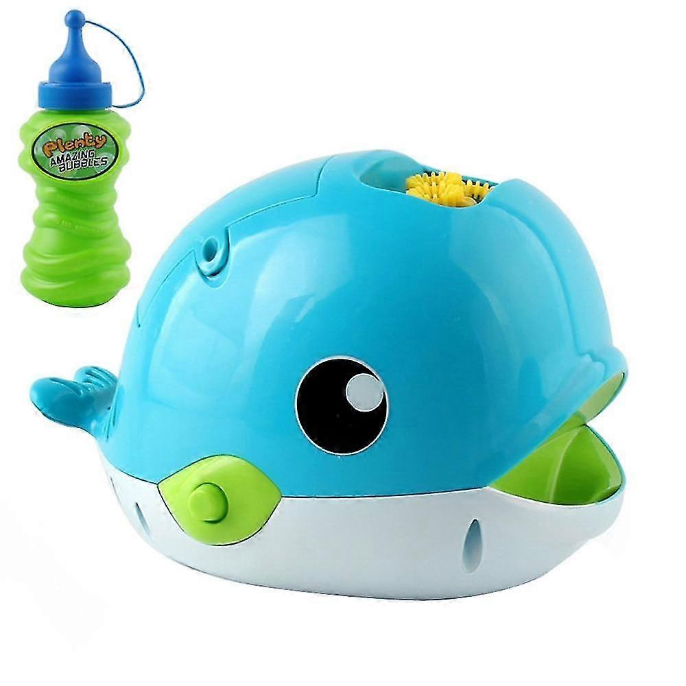 YYH-Bubble Machine Chilren Music Light Electric Bubble Maker Baby Kids Swimming SoapWhite And Blue