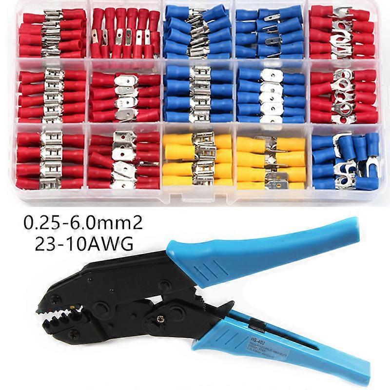 280PC Insulated Cable Connector Electrical Wire Assorted Crimp Spade Butt Ring Fork Set Kuzavtye Ring Lugs Terminals Crimp Plier