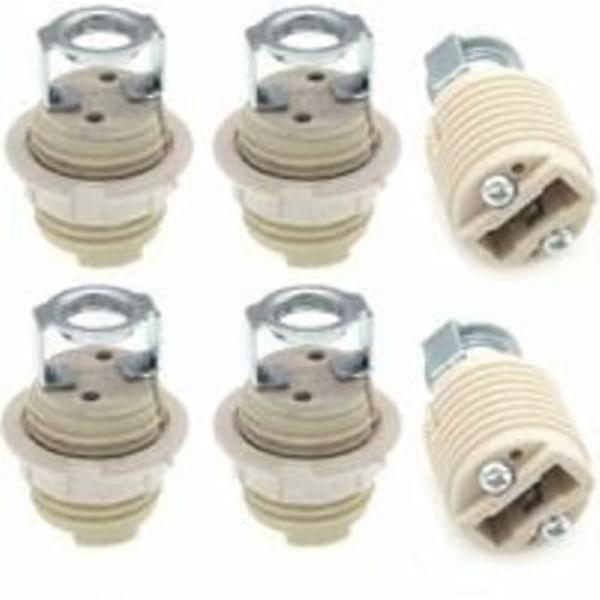 6-pack G9 lamp holder with bracket, ceramic threaded G9 Halogen S