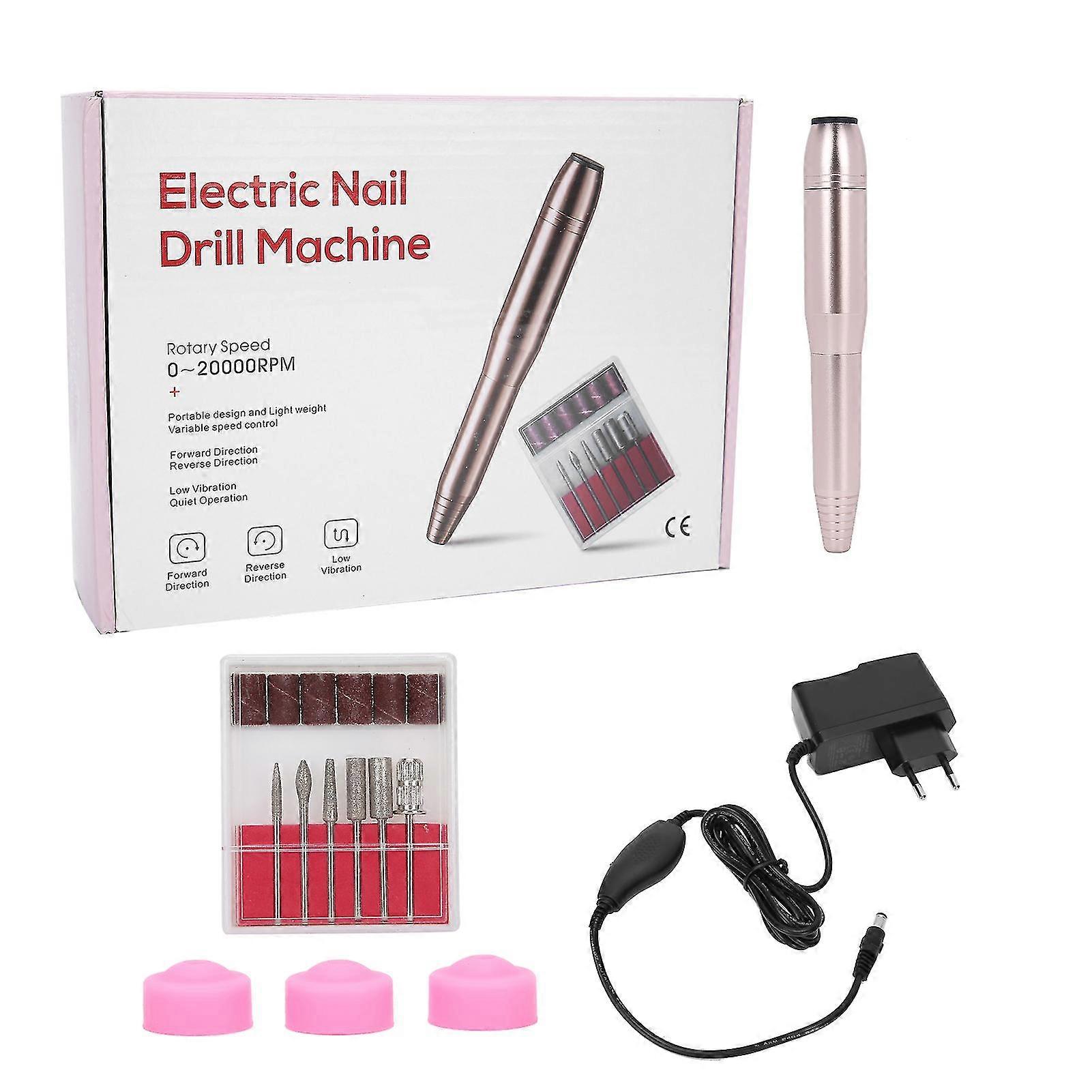Professional Portable Electric Gold Nail Drill Machine EU Plug for Manicure Pedicure