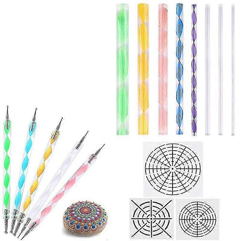 16 Pcs Mandala Dotting Tools For Painting Rocks Mandala Stencils Kit