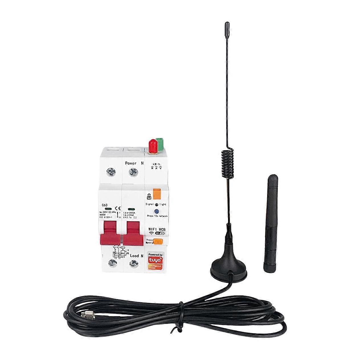 Graffiti Wifi Metering with Leakage Protection Electric Gate Household 2P Circuit Breaker 63A Timer