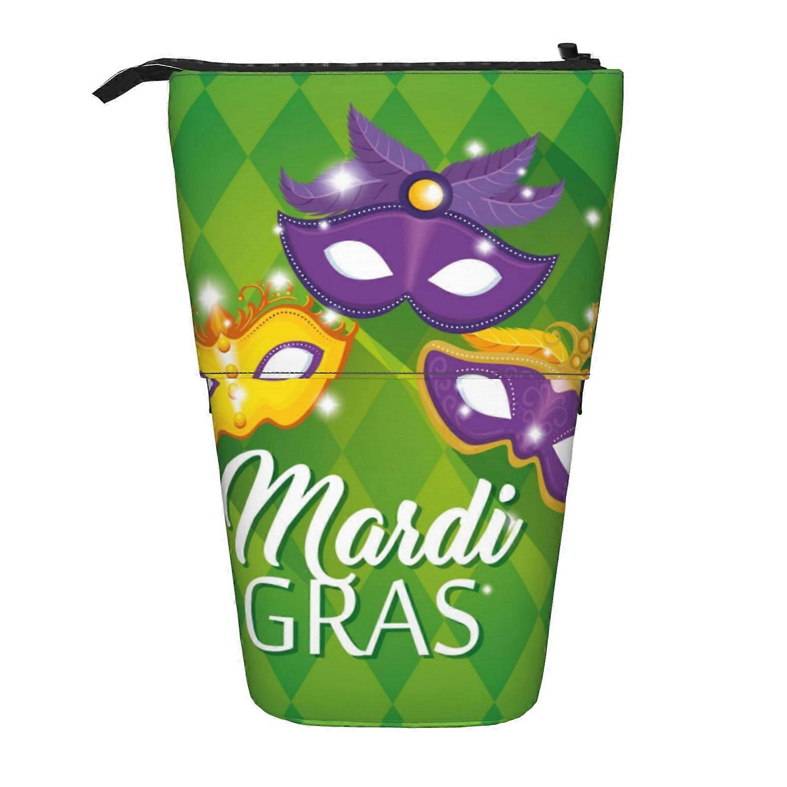 ماردي غرا 2024 مقلمة حقيبة قلم رصاص تلسكوبية مع حقيبة مكياج محمولة بسحاب 3