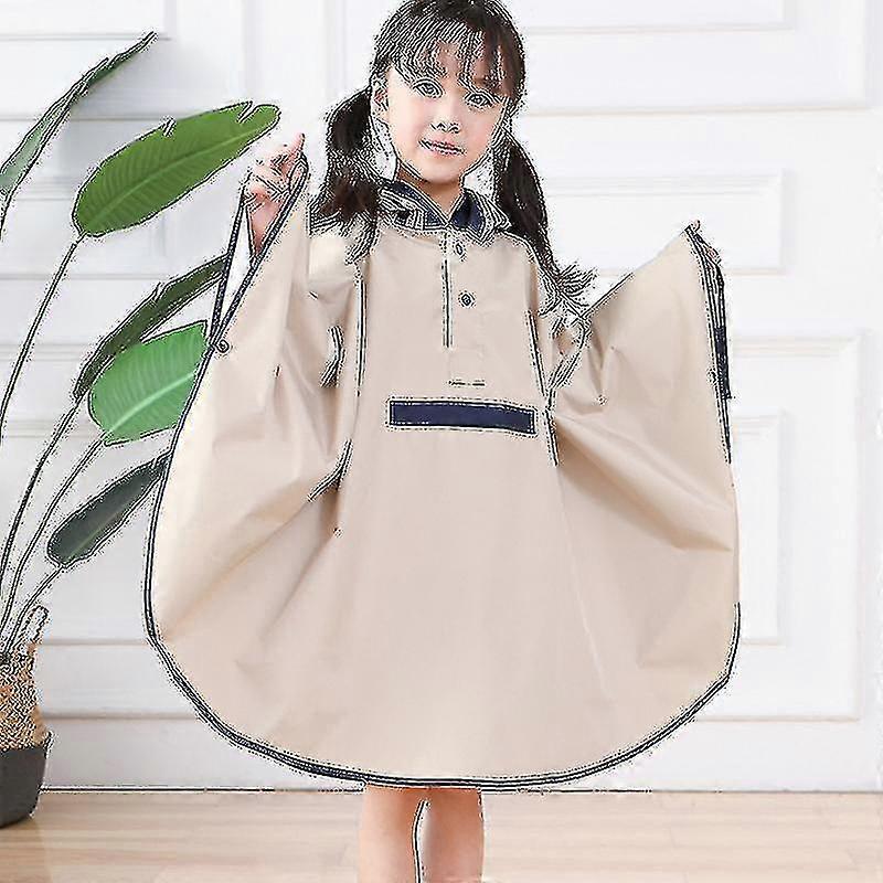 Rain Cape For Kids Waterproof Cloak Rain Suit With Front Pocket For Unisex