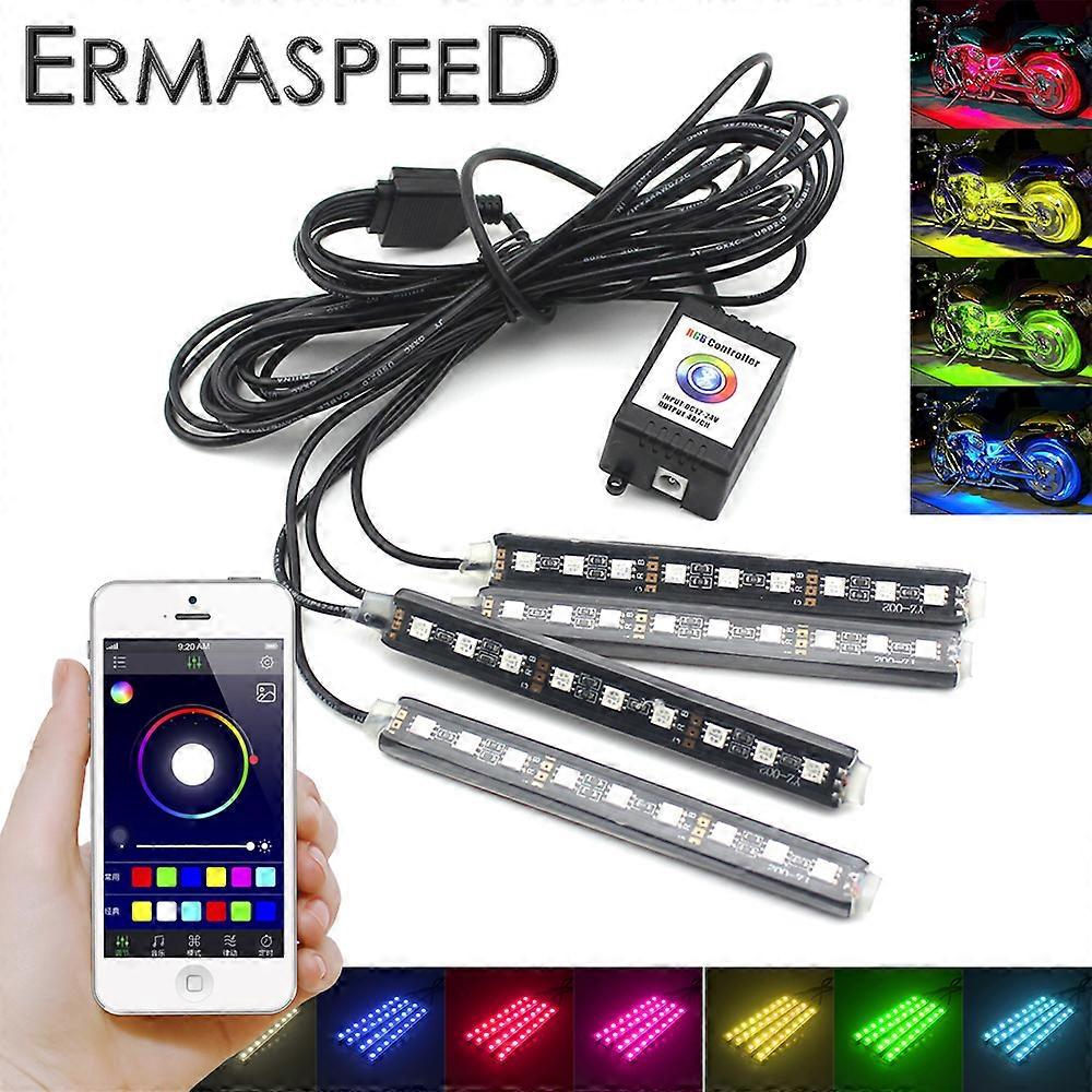 4 IN 1 Motorcycle LED Atmosphere Strips Light Android IOS App Control RGB Decorative Romantic LED Lights Universal