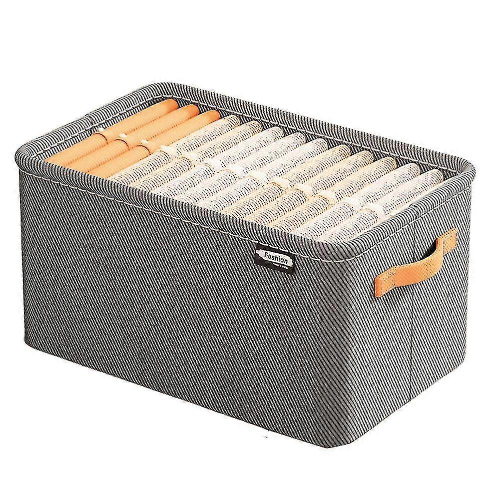 Clothes Storage Bin With Handle Large Capacity Wardrobe Storage Case For Home Large Size Grey