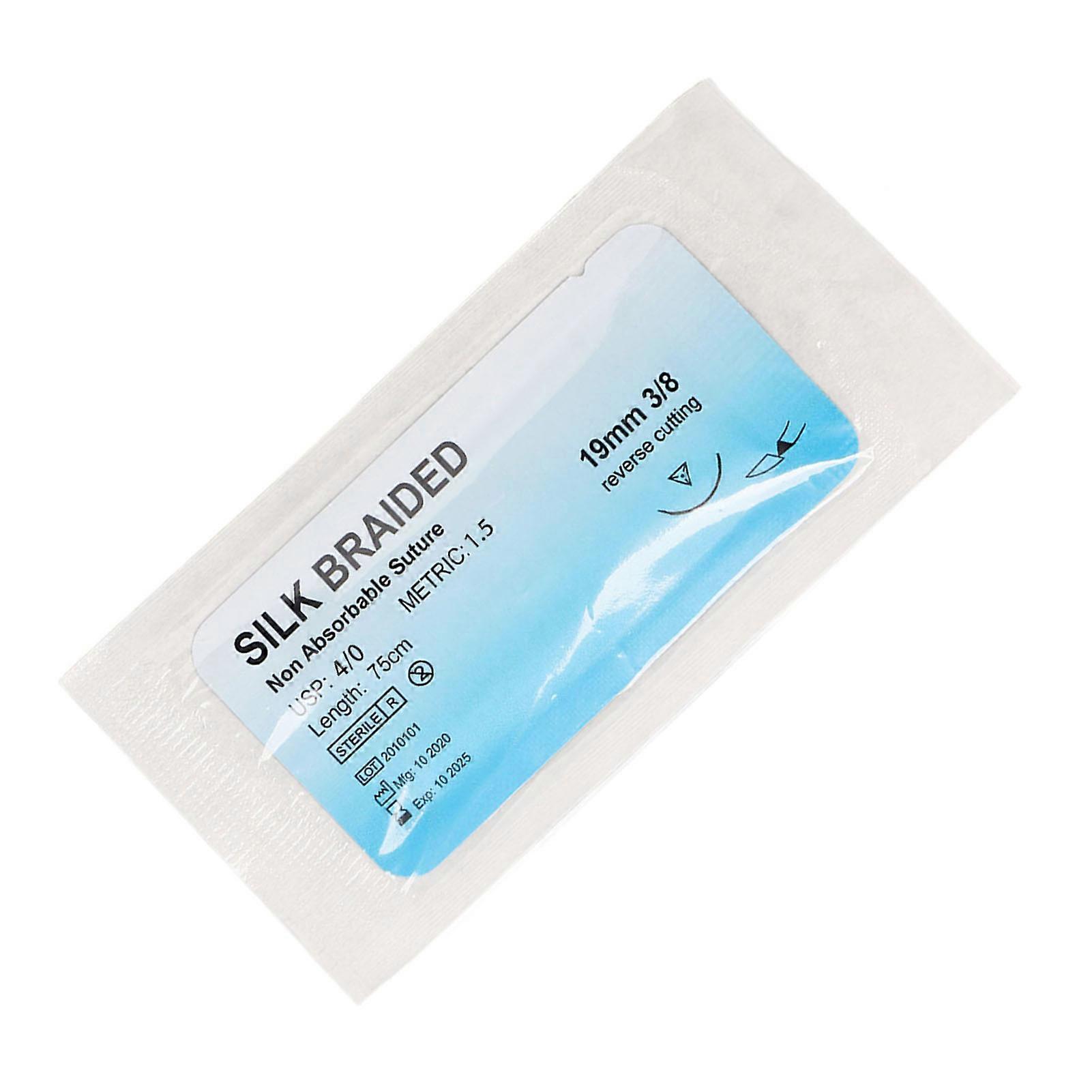 12pcs Suture Practice Thread Individual Package Silk Thread Suturing Set with Needle compatible with Training 4/0