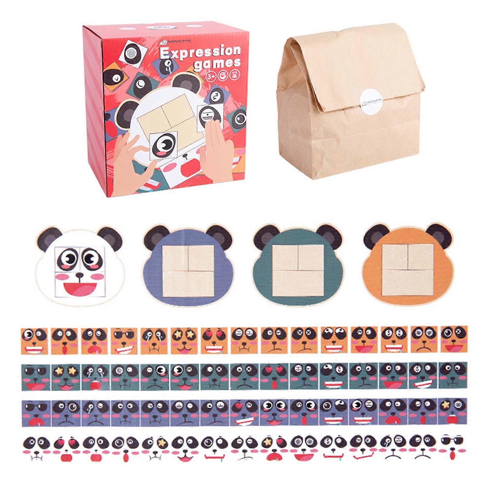 Expressions Matching Puzzle Table Portable Multifunctional Brain Game Supplies