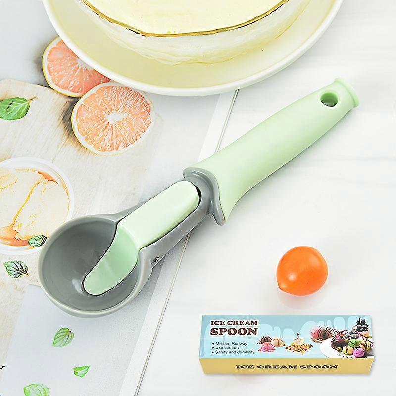 Ice Cream Scoop with Trigger, Plastic Cookie Scoop with Comfortable Non-Slip Rubber Handle, Non-Stick Ice Cream Scooper for Jelly, Fruit, Yogurt