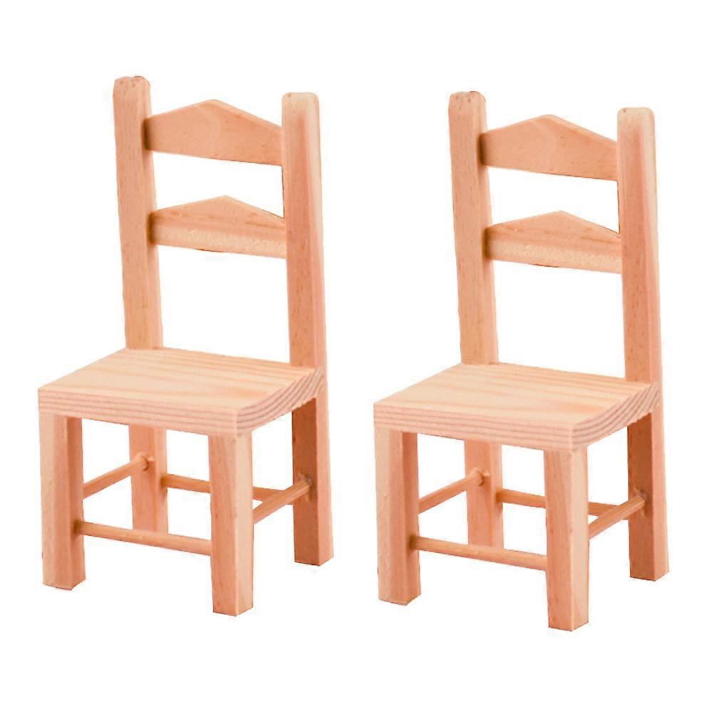 2pcs 1:12 Mini House Scene Layout Props Simulation Chair Model Decoration