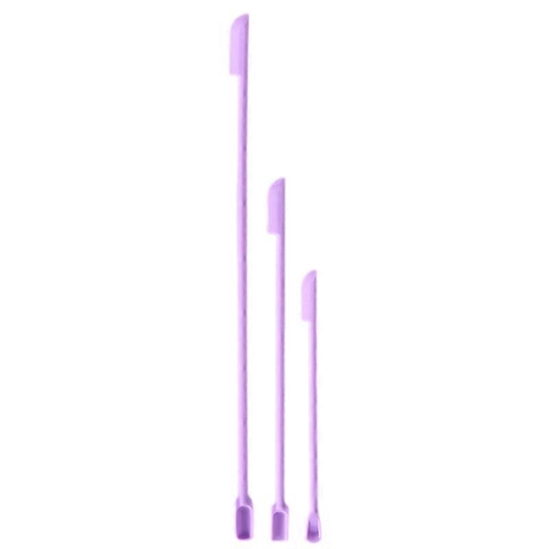 3Pcs/Set Cream Scraper Unbreakable 3 Shapes Long Handle Double Head Design Anti-slip Non-deformation Cosmetic Scraper for Beauty Shop Qinhai