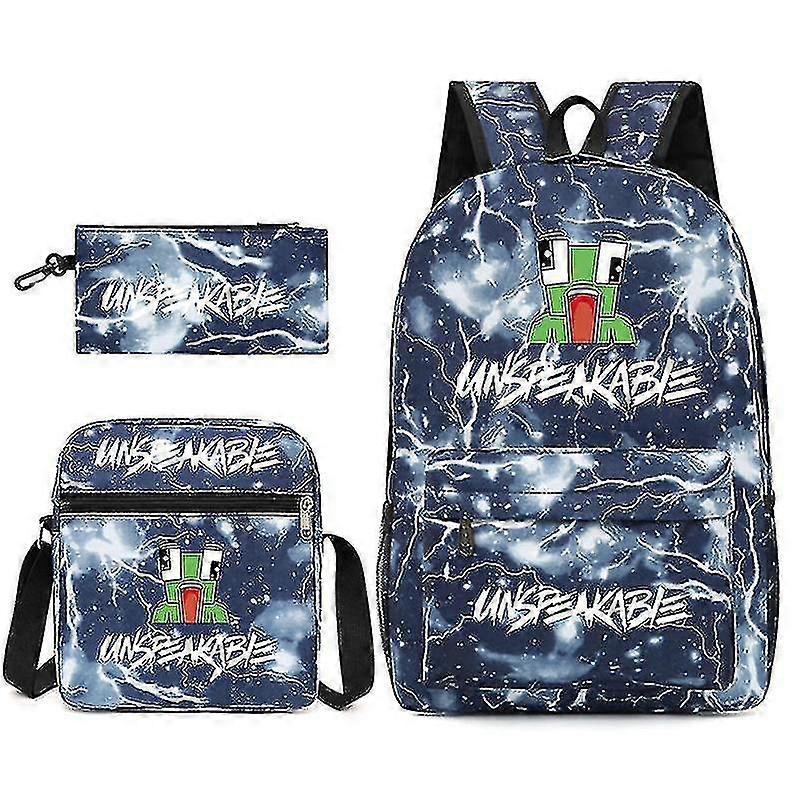 Vapaa-aika Sanoinkuvaamaton opiskelija Koululaukku Reppu Pieni olkalaukku Kynälaukku Kolmiosainen setti [XH]