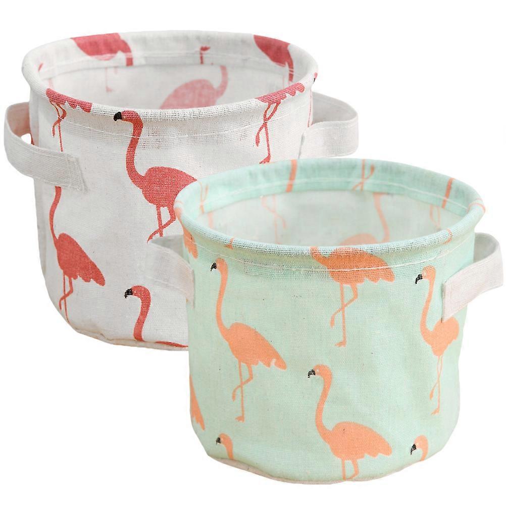 2pcs Cartoon Design Storage Holder Tabletop Storage Basket Sundry Container Snack Storage Basket Random Pattern
