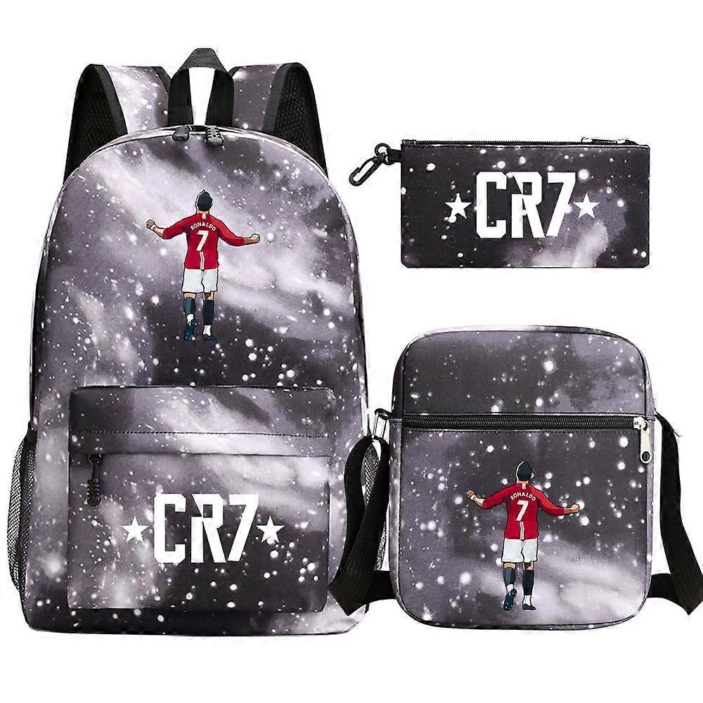 Ronaldo CR7 Football Backpack 3pcs Set for School, Travel