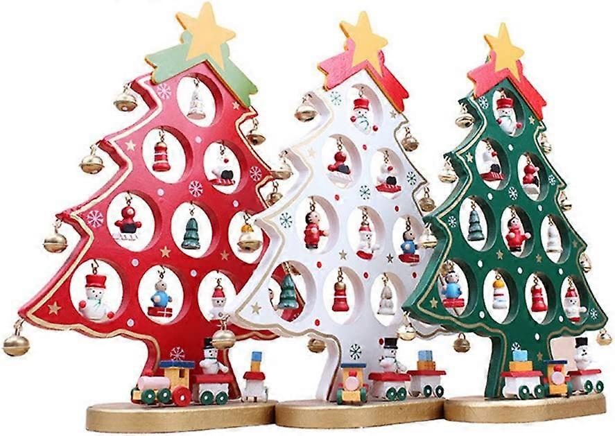 Wooden christmas tree decorations christmas table desk tree