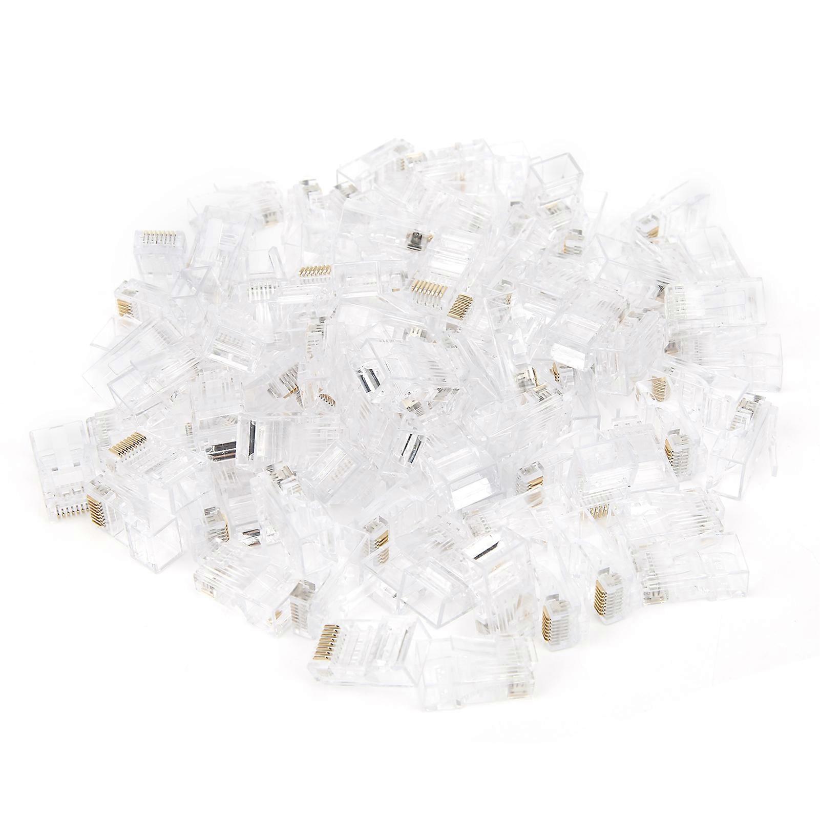 100Pcs RJ45 Connector End CAT6 Unshielded Network Cable Modular Plug Gold Plated