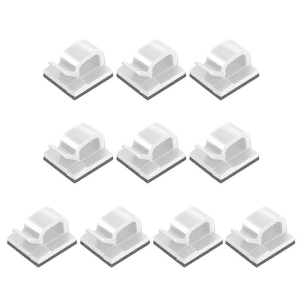 10 Pcs Glue Self-adhesive Wire Clip Fixer Holder Cable Holder Square Plastic