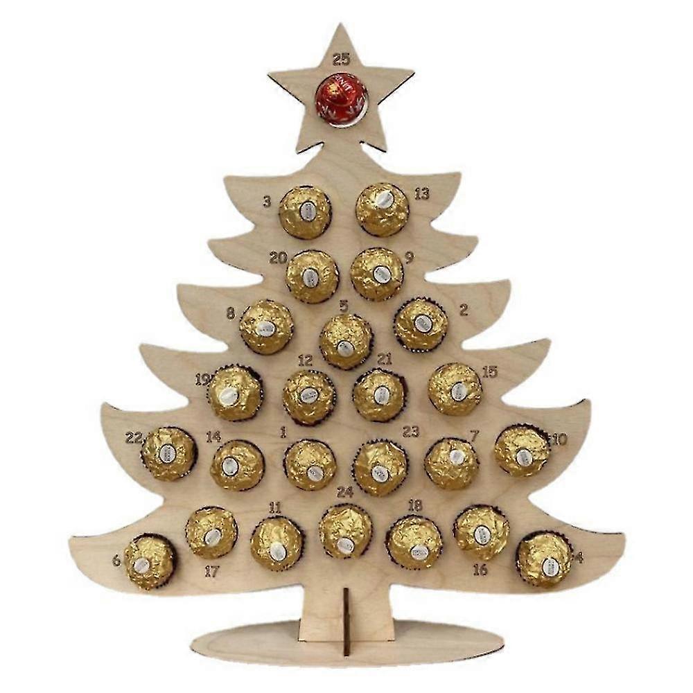 Christmas 24 Days Countdown Advent Calendar Wooden Holder Xmas Decor