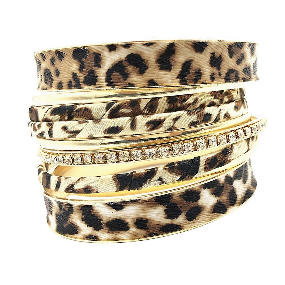 1 ensemble de mode léopard motif bracelet multicouche unique bracelet délicat charmant poignet bijoux pour femmes dames
