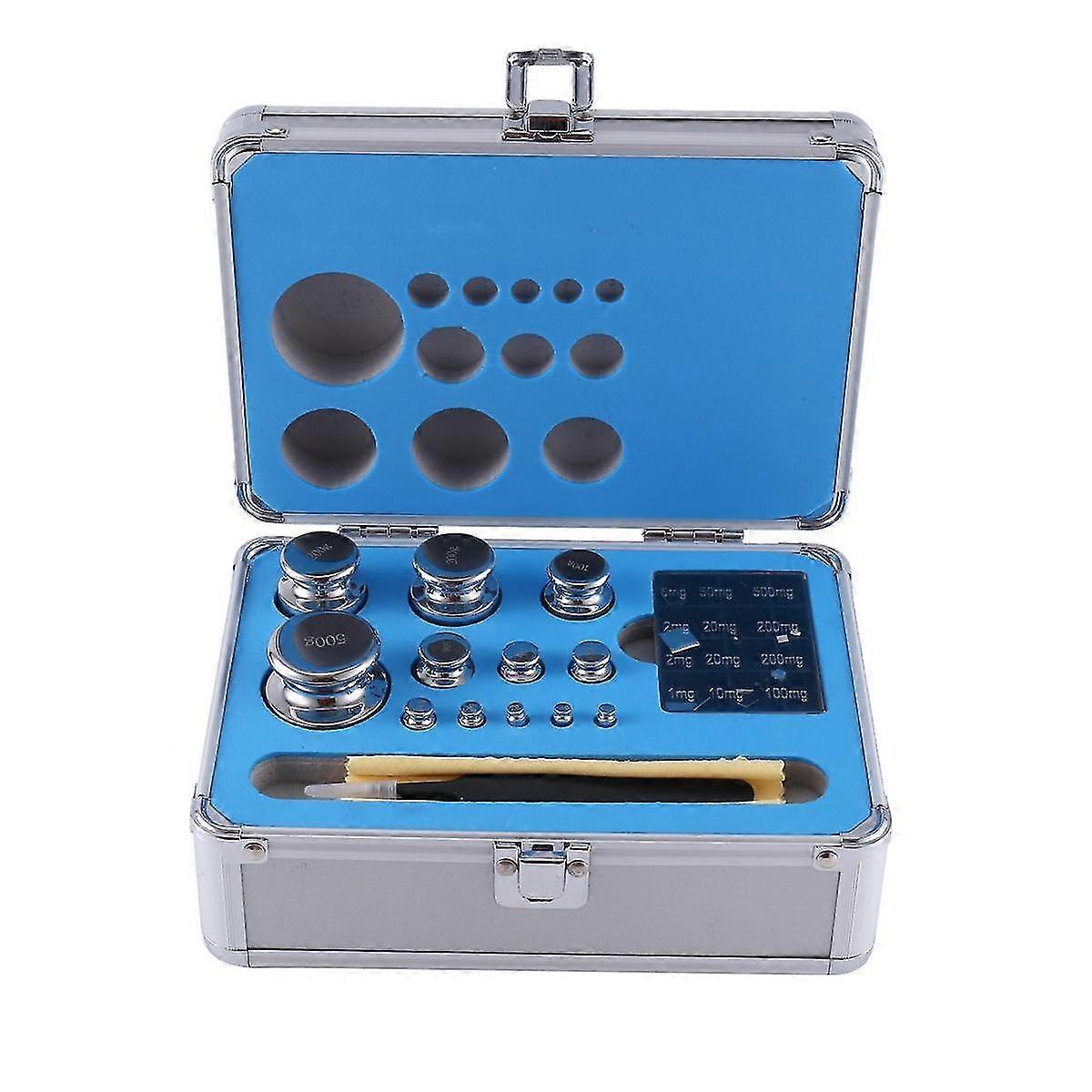 24Pcs/Set Grams Calibration Set Chrome Plating Scale Weights Set Kitchen Tool 1Mg- 500G