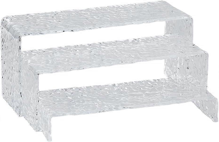 3 Sizes Acrylic Display Risers Rectangular Clear Acrylic Showcase Glass Grain Fixtures Collectible Display Stand Transparent Tiered Display Stand for