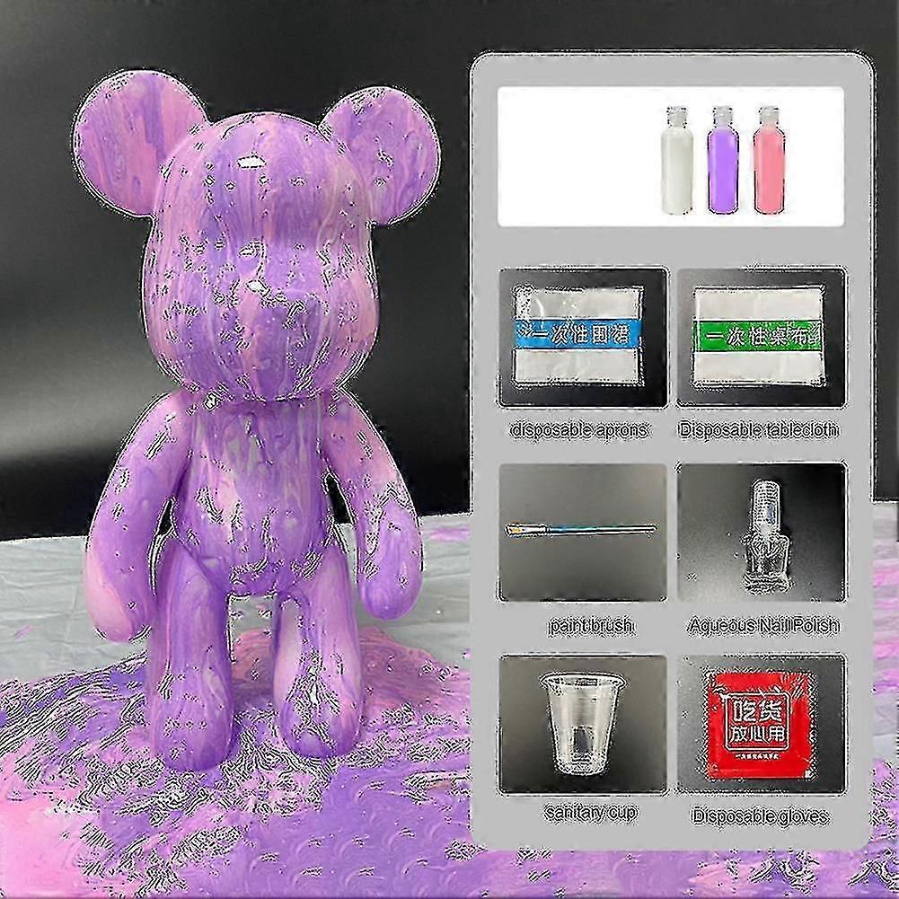 رسم دب تيدي بنفسك، رسم دب عنيف، رسم سائل، ديكور منزلي إبداعي