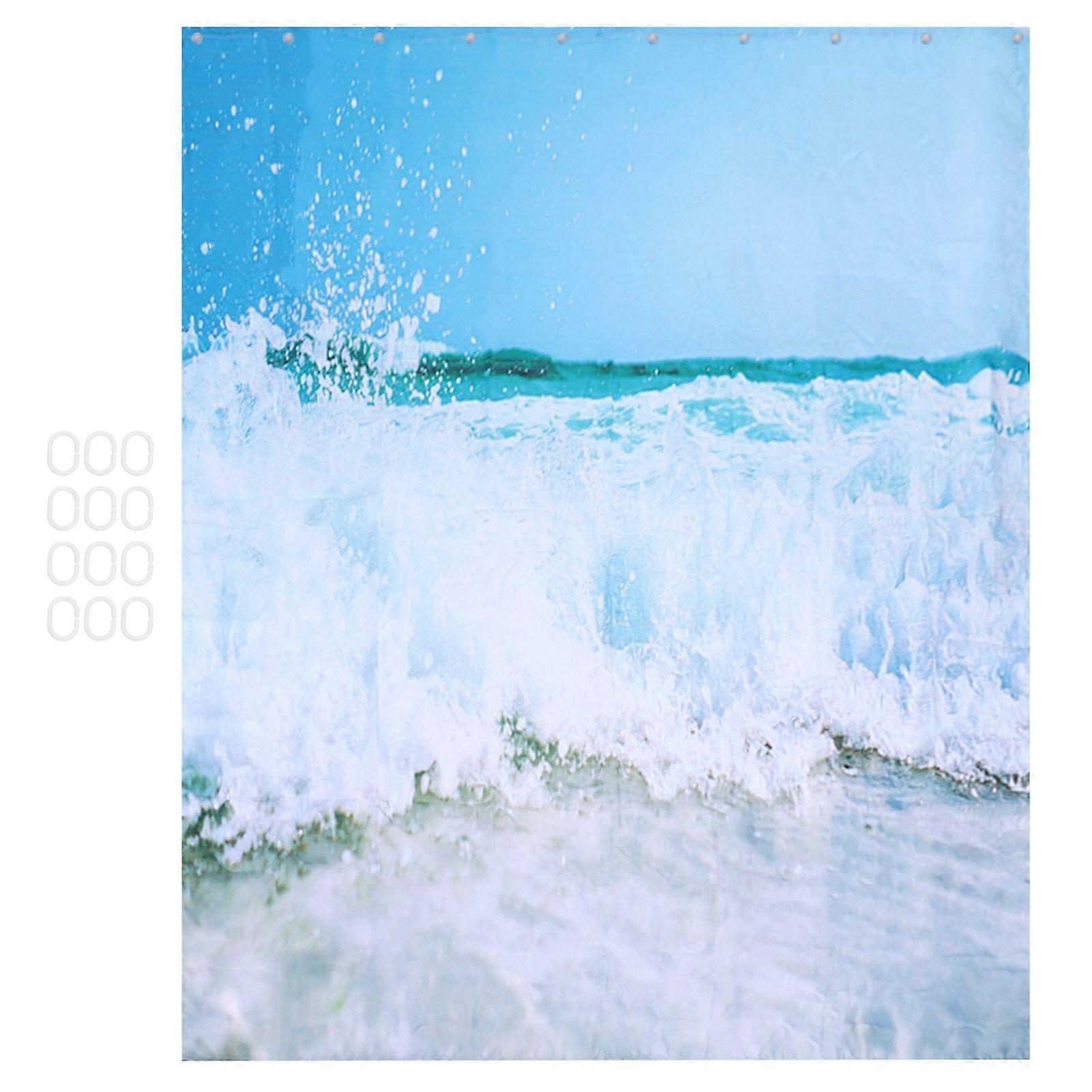 가정용 욕실 용품에 대 한 후크 방수 목욕 커튼이있는 무료 펀치 샤워 커튼180x180 cm