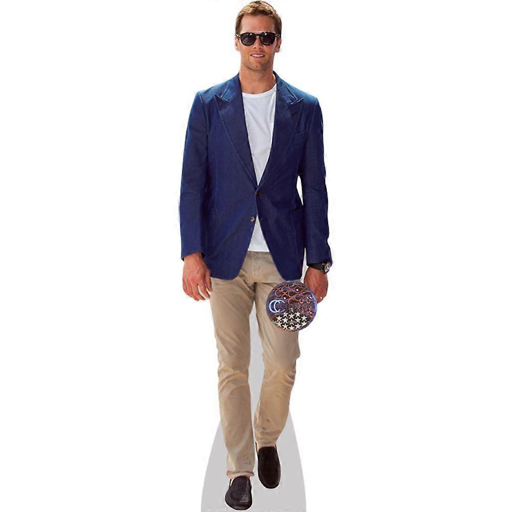 Tom Brady (Blue Jacket) Cardboard Cutout (life size OR mini size). Standee. Stand Up.