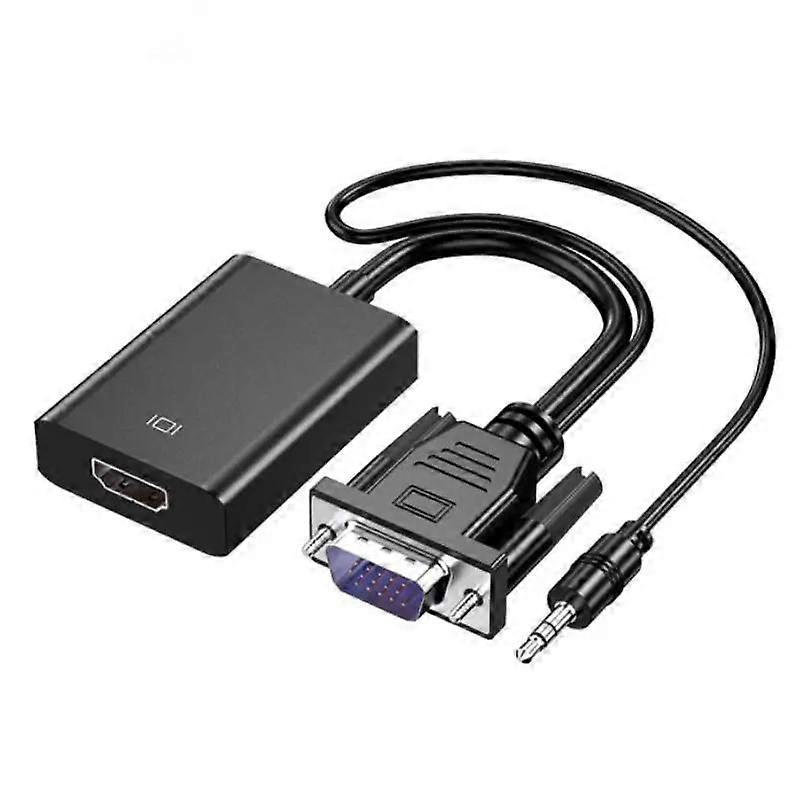 Adaptér prevodníka VGA na HDMI so zvukovým káblom VGA samec na HDMI kábel 1080P VGA adaptér pre PC notebook na HDTV projektor