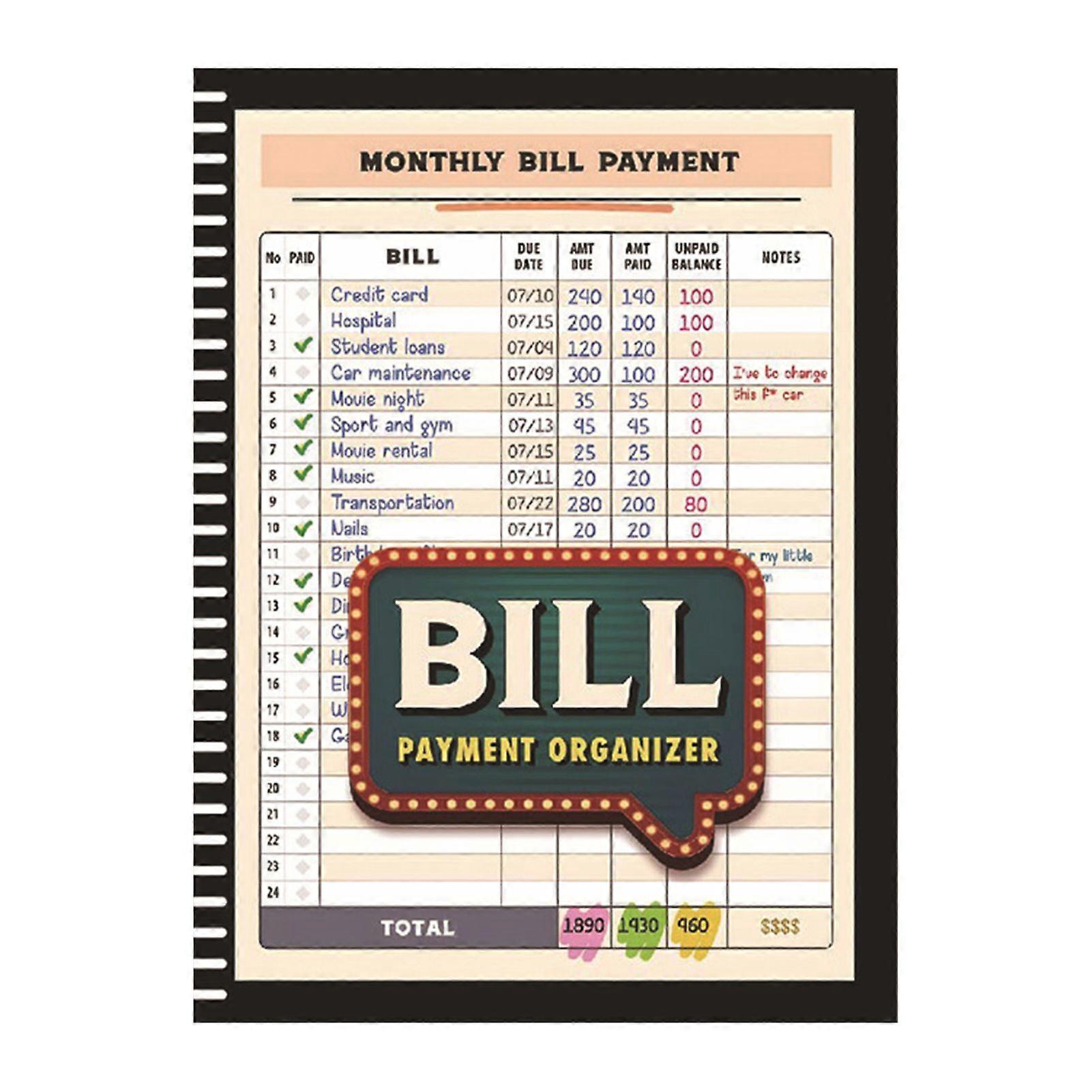 Bill Payment Organiser A 4-Year Expense/Bill Trackers-Notebook With 1150 Billing Records for Adults Teens