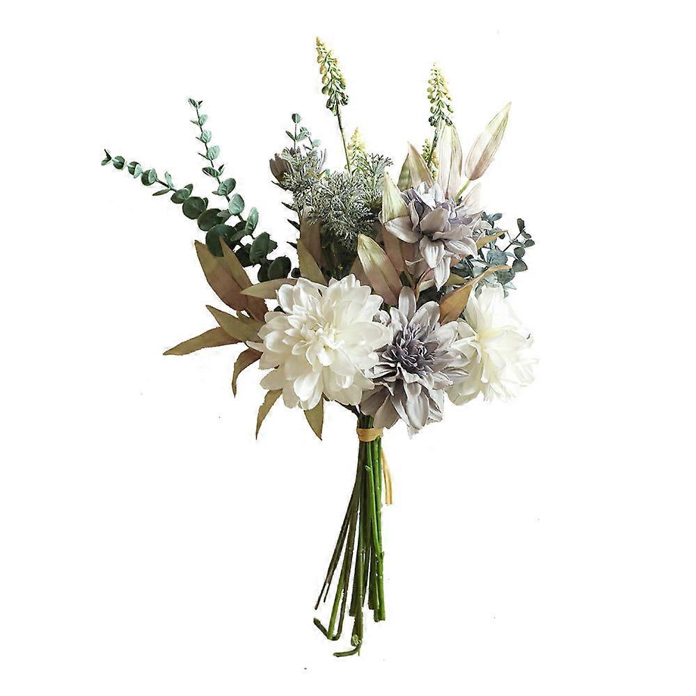 Home Decor Artificial Flowers-White Blue
