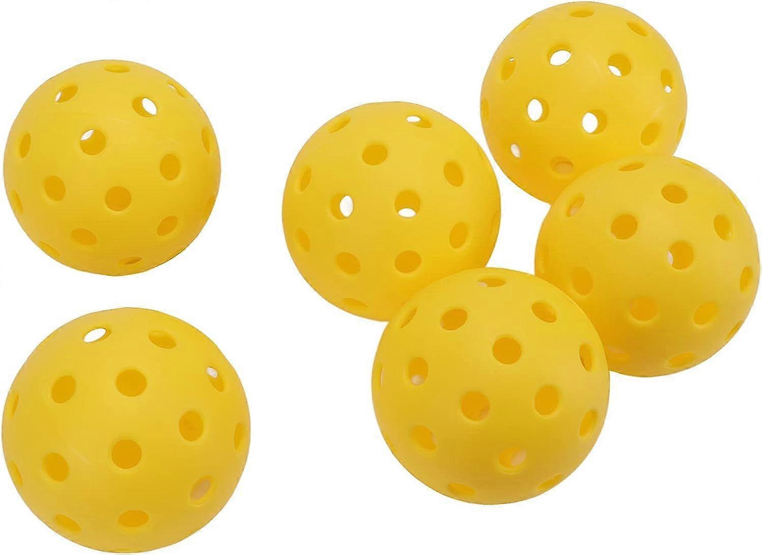 Indoor Practice Floorball, Precise Drilling Yellow Plastic Pickleball for Indoor