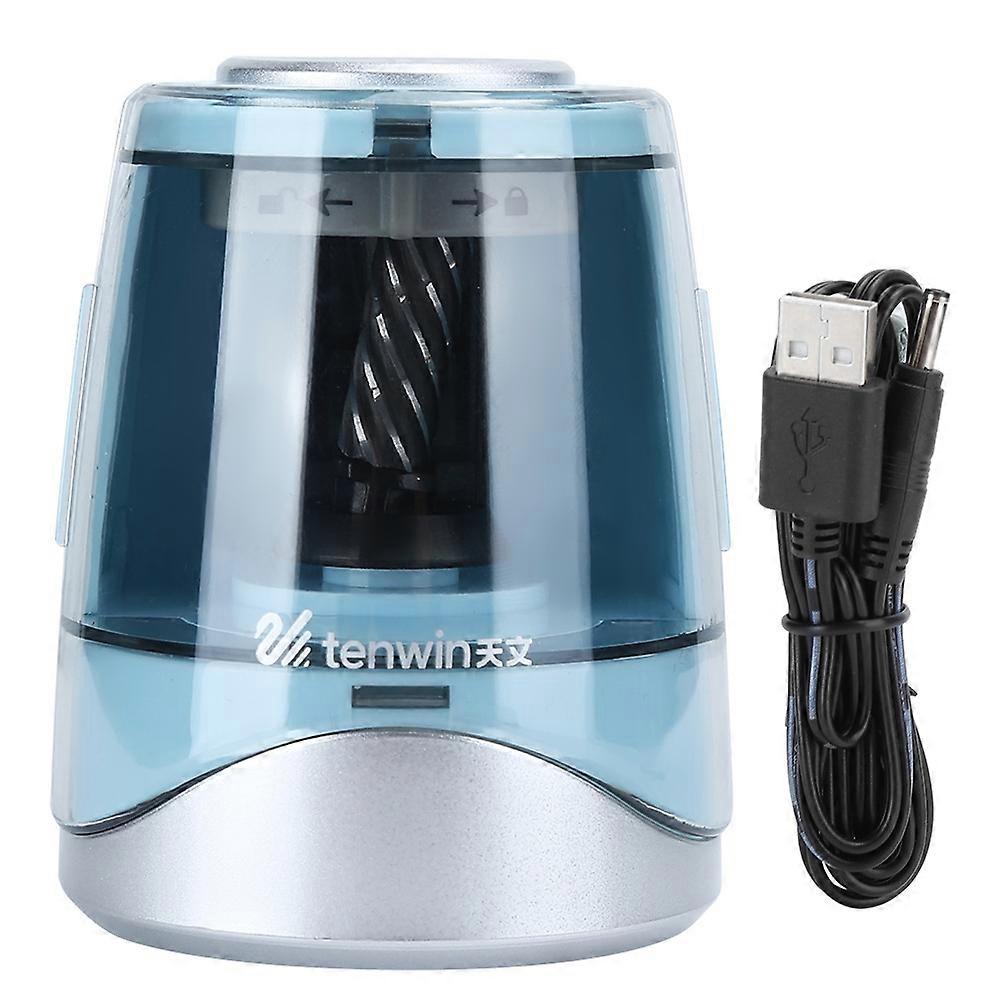 Electric Pencil Sharpener Blue Full Automatic Replaceable Tool Holder Student Stationery