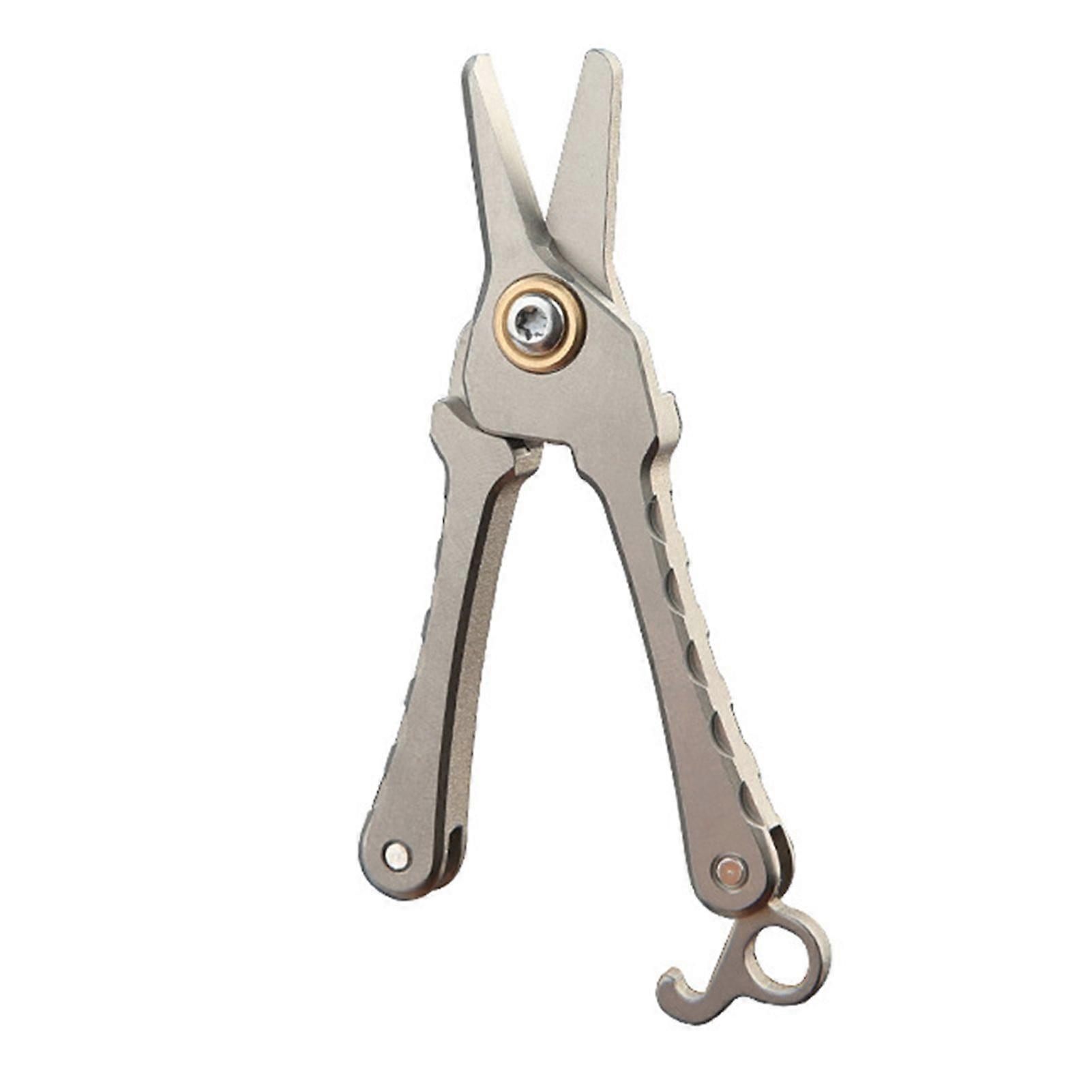 Titanium Alloy Small Scissors Men Women Mini Nose Hair Trimmer Portable Outdoor Travel Metal Beard Eyebrow Trimming Tools Keychain Pendant