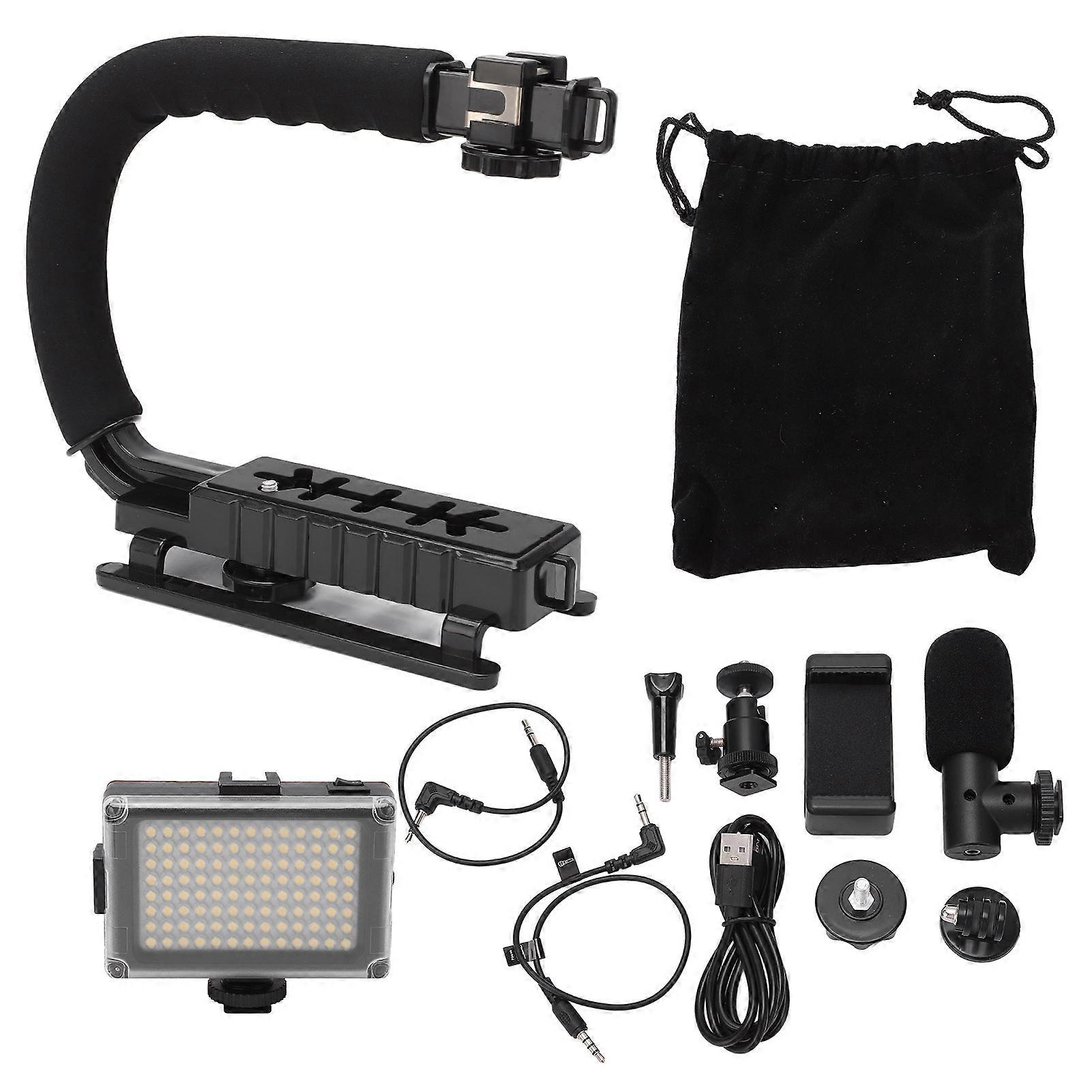 DV Bracket Stabilizer Kit Professioneller Handheld-Videostabilisator-Griff mit Mikrofonaufhellung für Mikrofilme