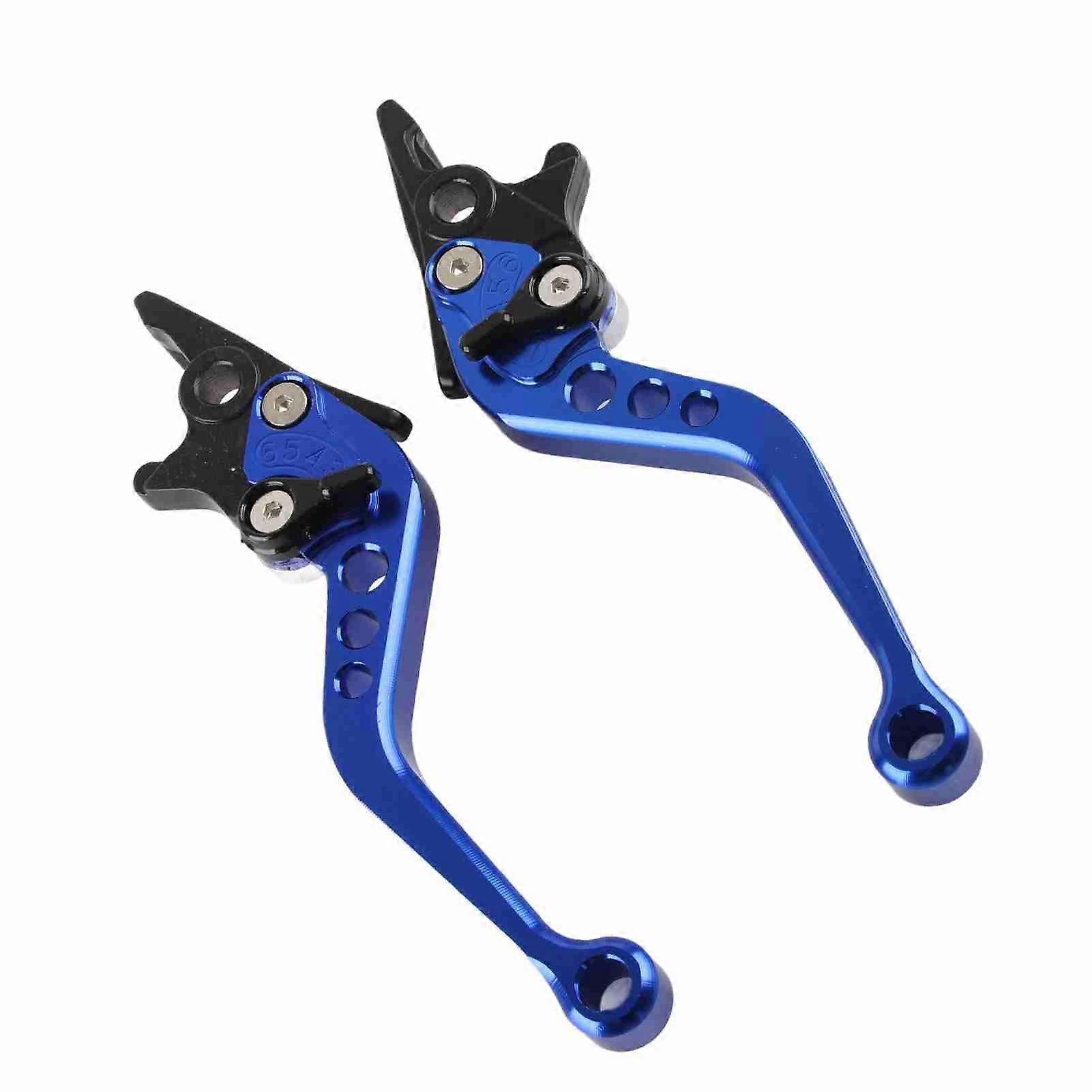 1 Pair CNC Aluminum Motorcycle Scooter Modification Dual Disc Brake Lever Blue